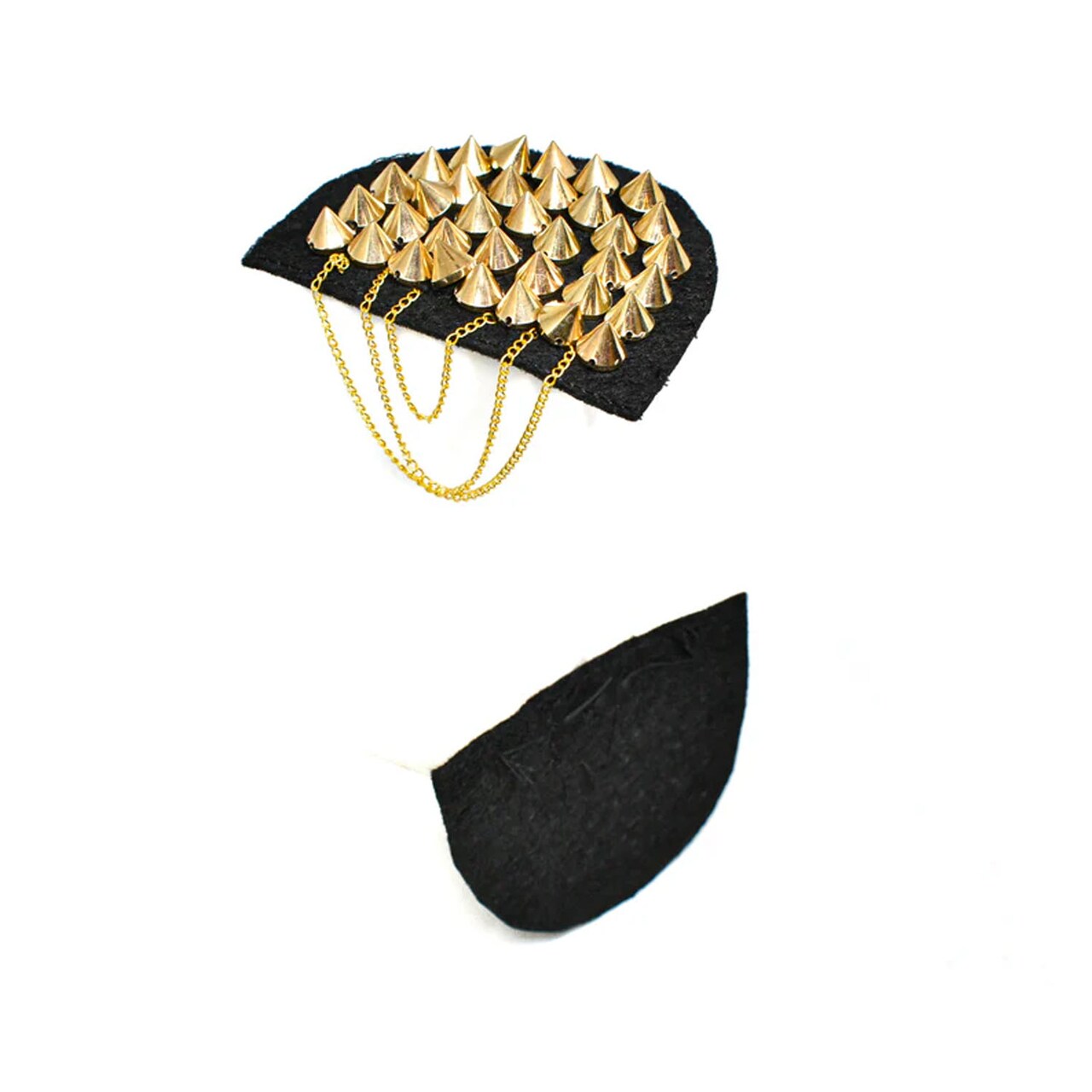 Gold Studded Shoulder Epaulet with Dangling Chains for Metal Head Designs